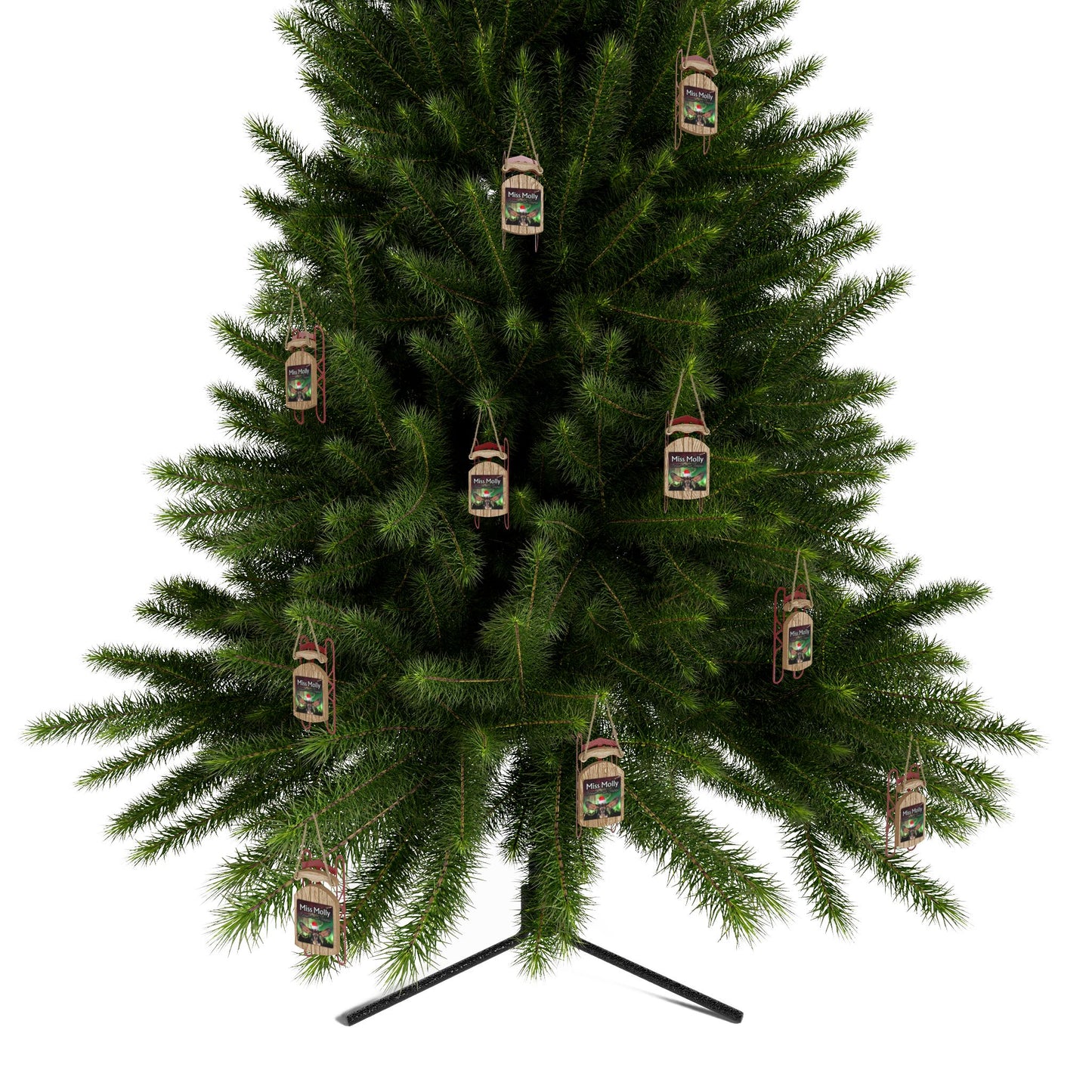 Northern Lights Personalized Memorial Sled Christmas Ornament