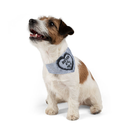Snow Heart Custom Paw Print Bandana Collar