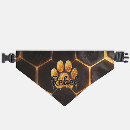 Honeycomb Glow Paw Print Custom Bandana