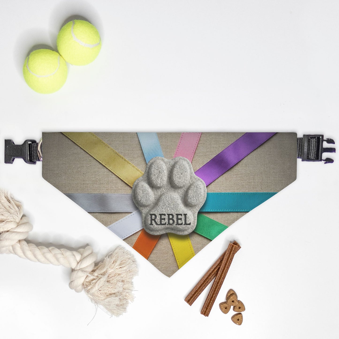 Unity Ribbons Custom Paw Print Bandana Collar