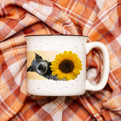 Sunshine Sunflower Peek Custom Camp Mug