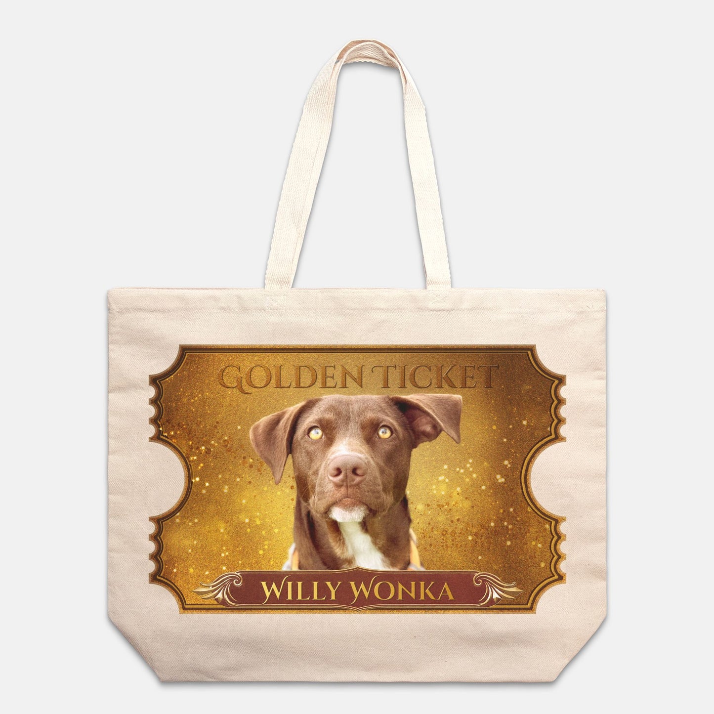 Golden Ticket Custom Oversized Canvas Tote Bag