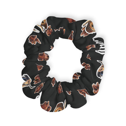Chocolate Caramel Paw Print Scrunchie