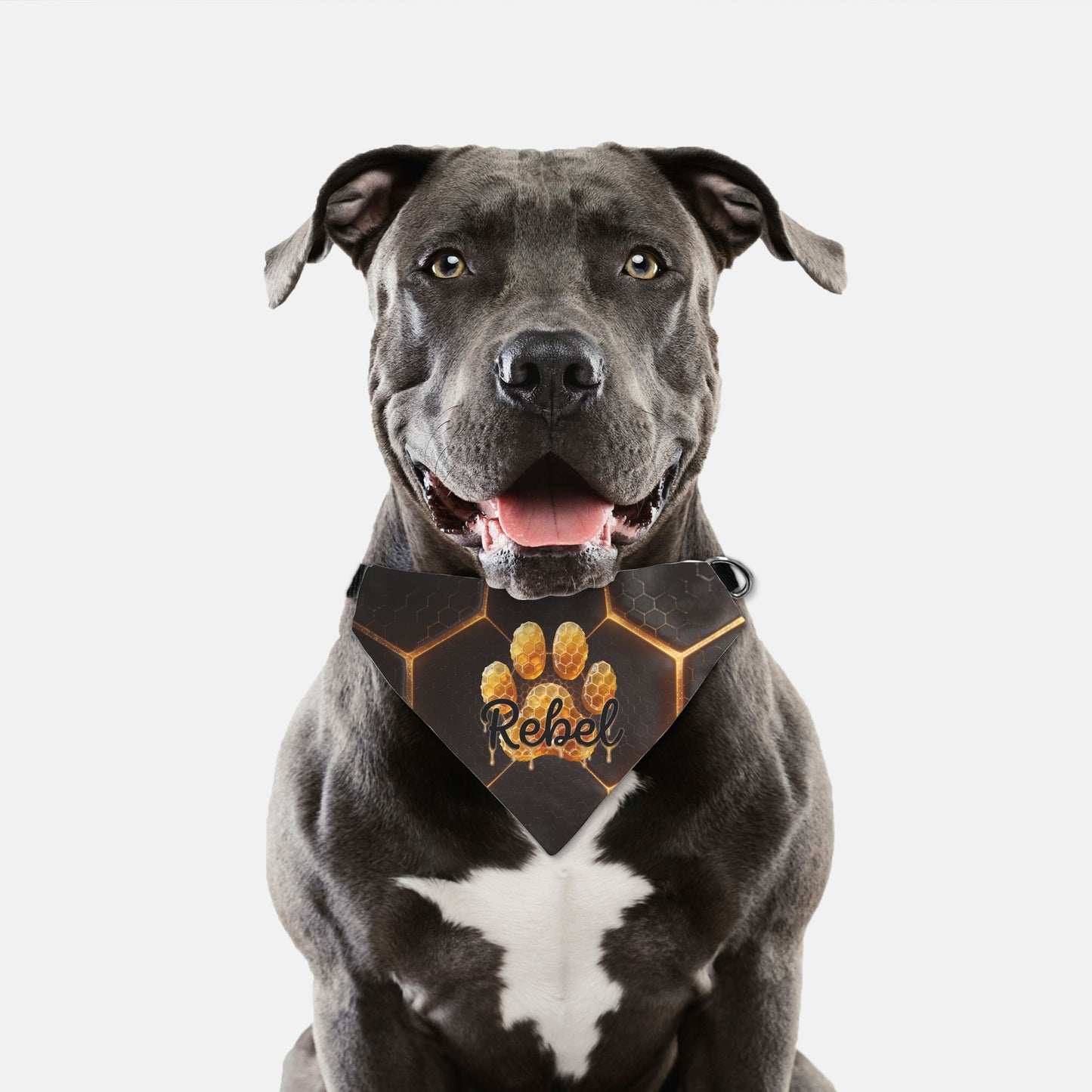 Honeycomb Glow Paw Print Custom Bandana