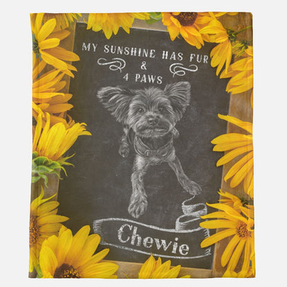 Sunflowers and a Chalkboard Custom Pet Blanket