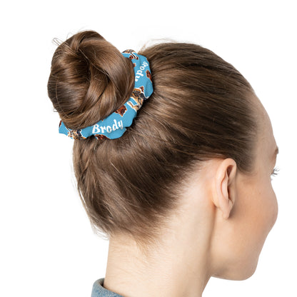 Chocolate Caramel Paw Print Scrunchie