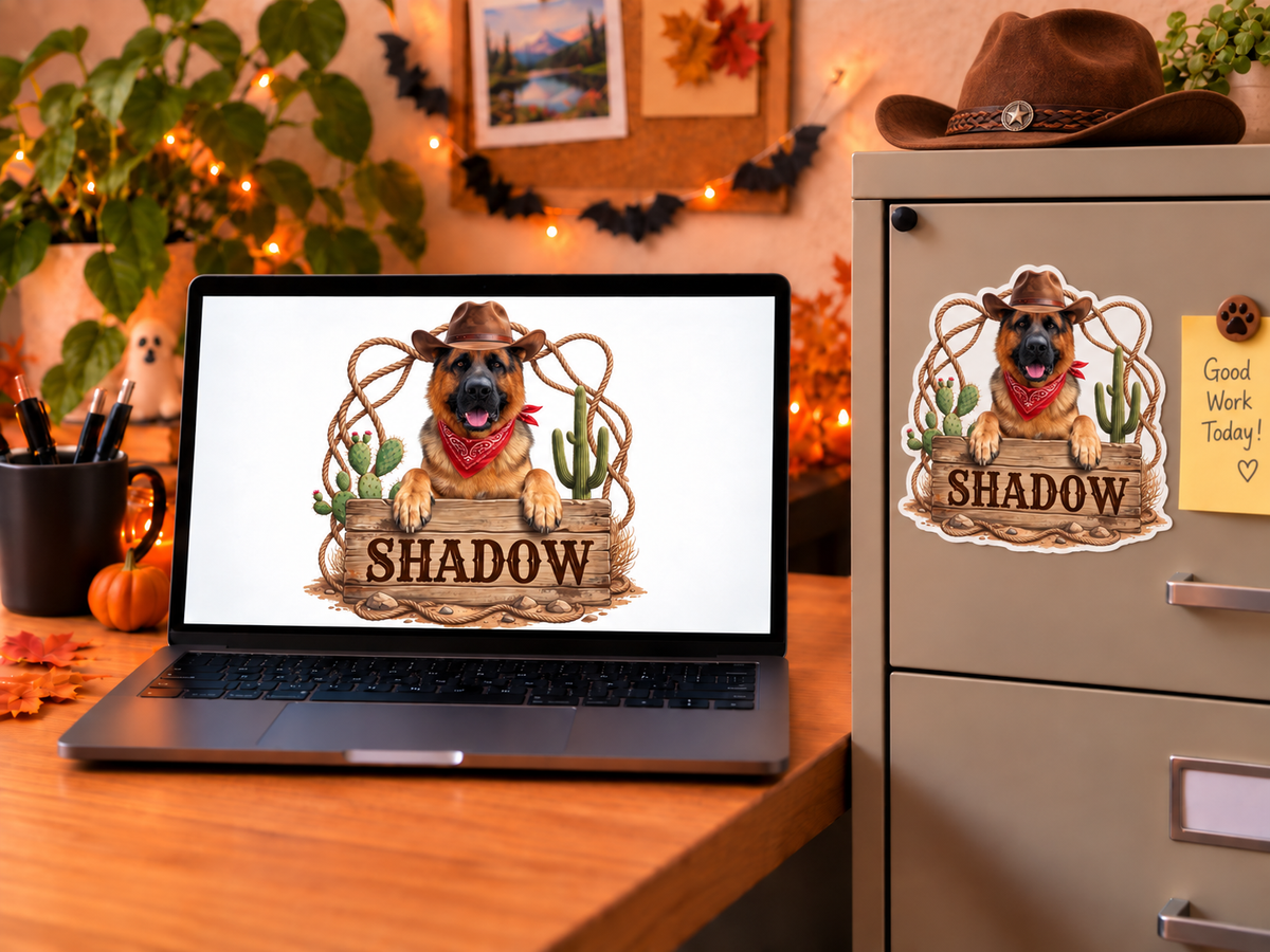 Cowboy | Custom Pet Art + 6-Inch Magnet
