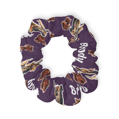 Chocolate Caramel Paw Print Scrunchie