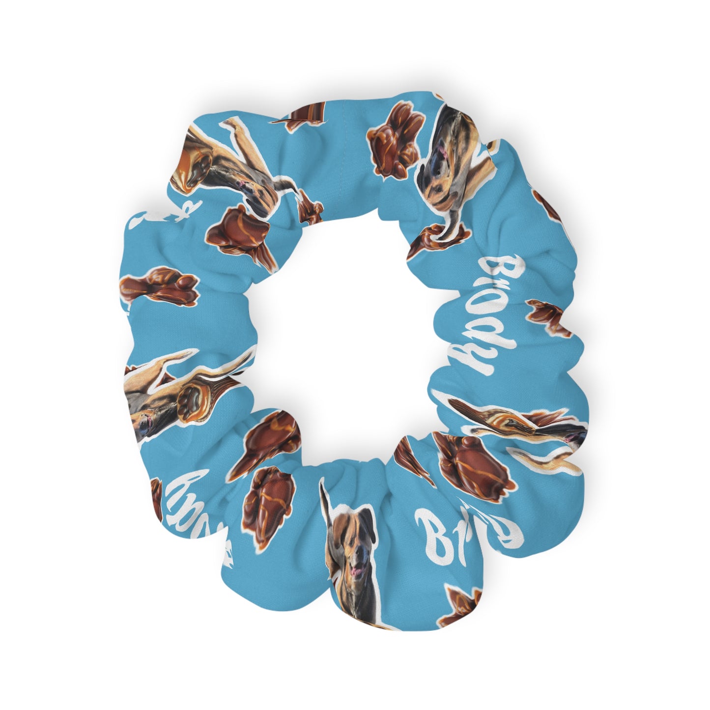 Chocolate Caramel Paw Print Scrunchie