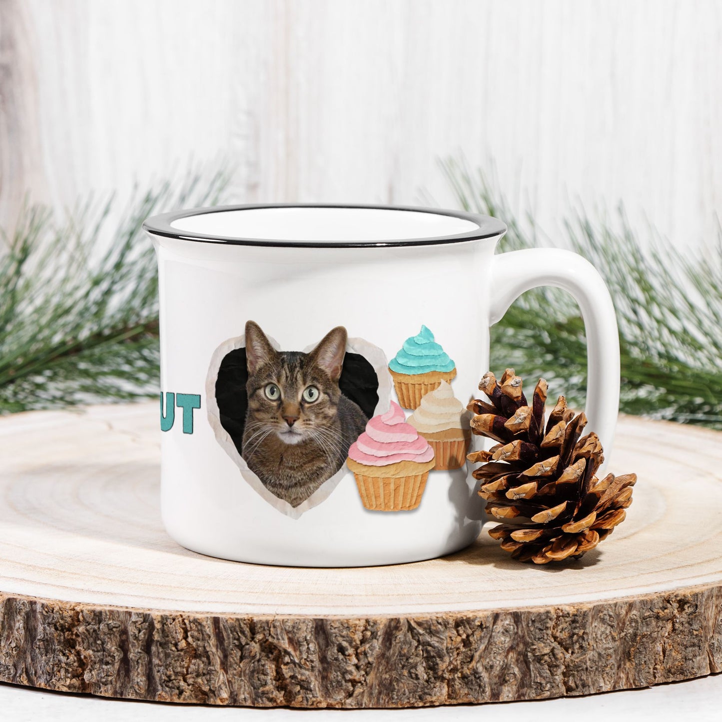 Torn Paper Heart Custom Camp Mug