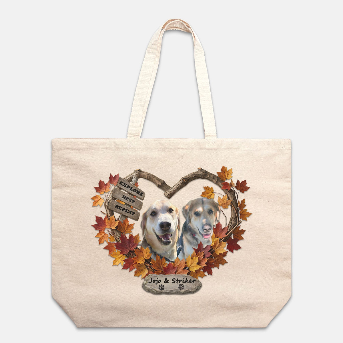 Autumn Trails Custom Oversized Canvas Tote