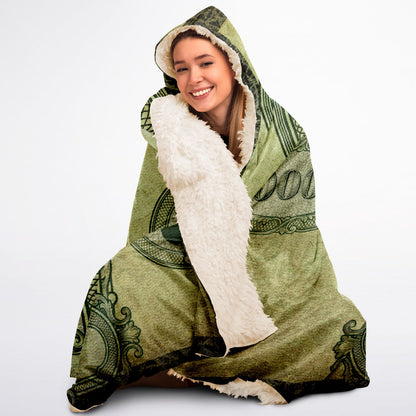10,000 Dollar Bill Custom Pet Photo Hooded Blanket