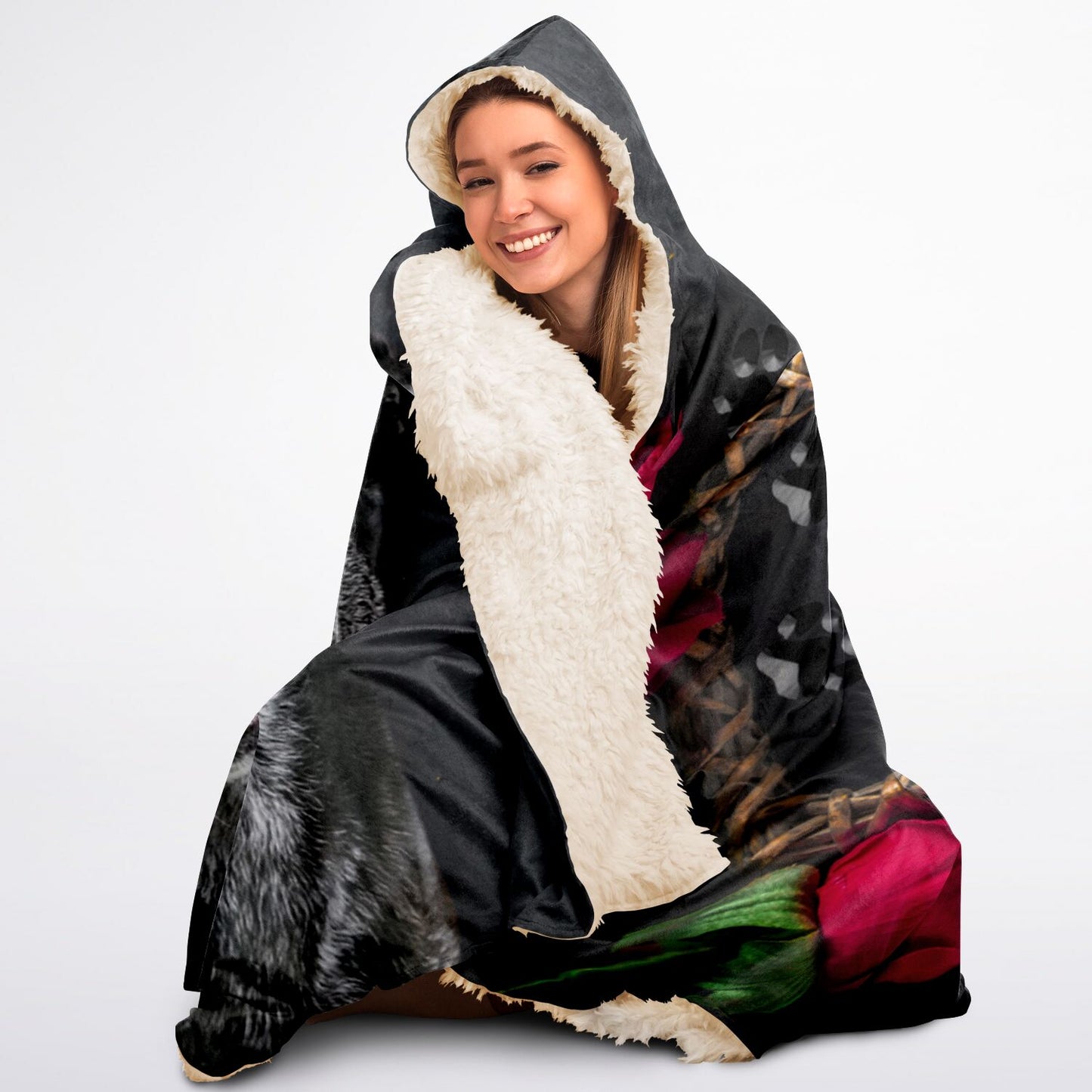 Woven Heart Custom Pet Photo Hooded Blanket