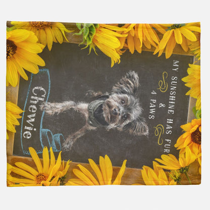 Sunflowers and a Chalkboard Custom Pet Blanket