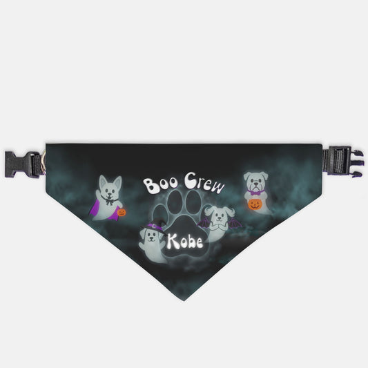 Boo Crew Custom Paw Print Bandana Collar