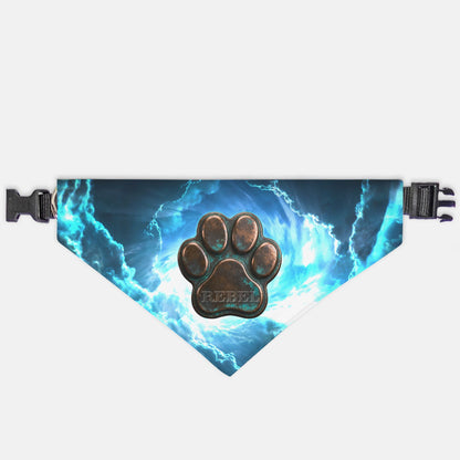 Stormforged Copper Custom Paw Print Bandana Collar