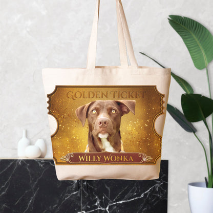 Golden Ticket Custom Oversized Canvas Tote Bag