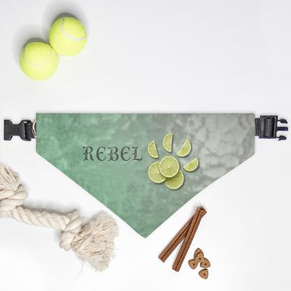 Lime Slice Custom Paw Print Bandana Collar
