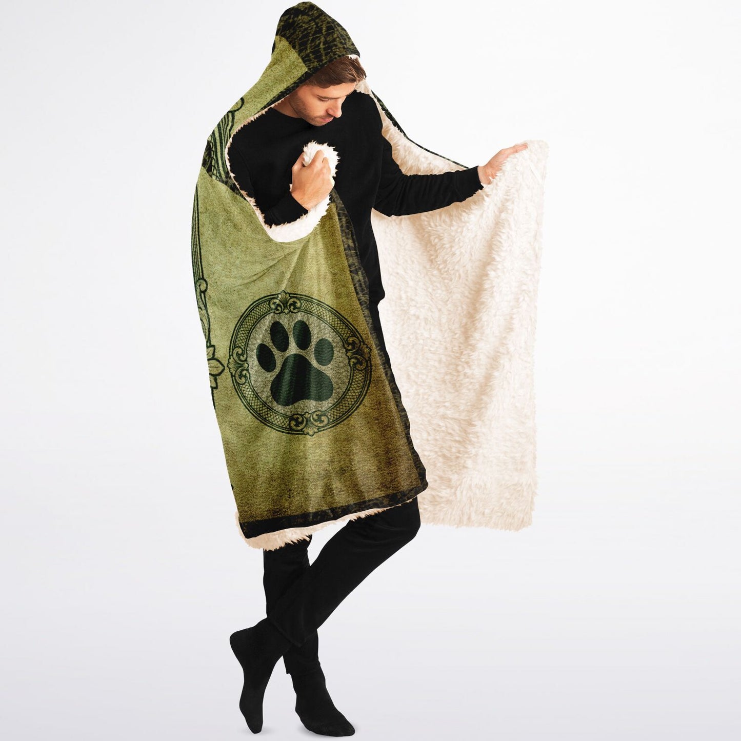 10,000 Dollar Bill Custom Pet Photo Hooded Blanket