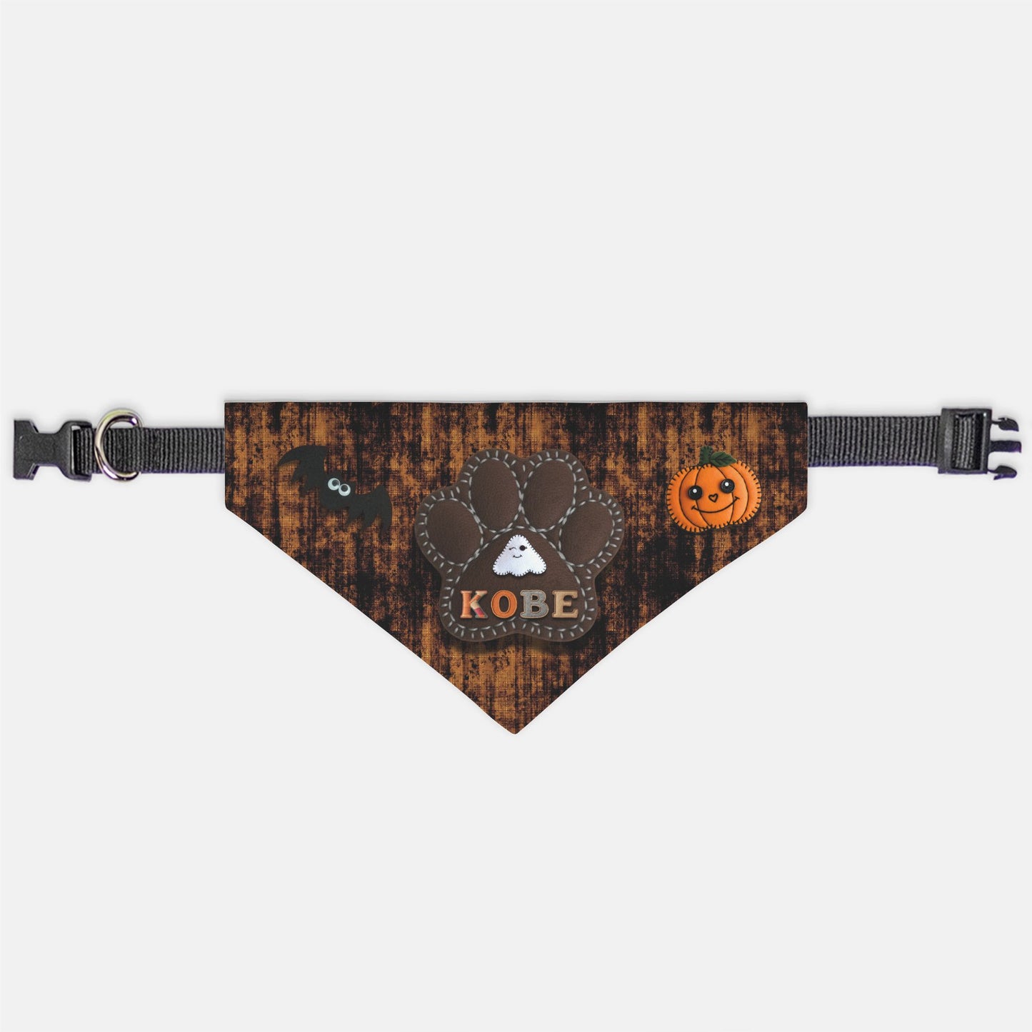 Spooky Stitches Custom Paw Print Bandana Collar