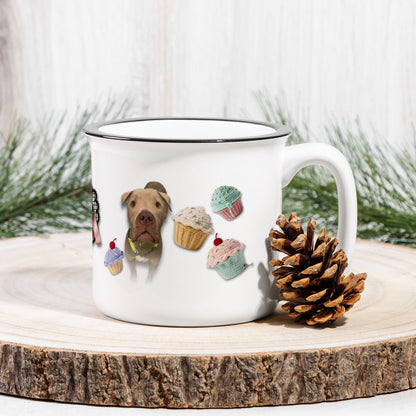 Crochet Cupcakes and Ribbon Custom Camp Mug