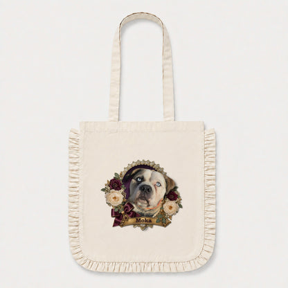 Victorian Cameo Custom Ruffle Edge Tote