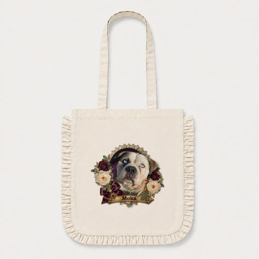 Victorian Cameo Custom Ruffle Edge Tote
