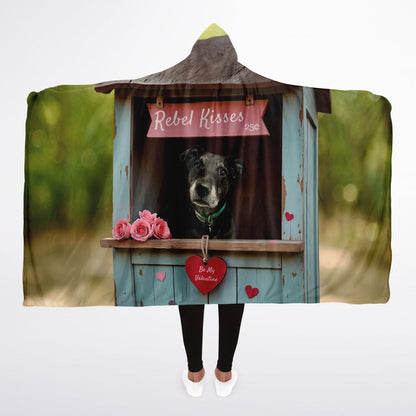 Doggie Kissing Booth Custom Pet Photo Hooded Blanket
