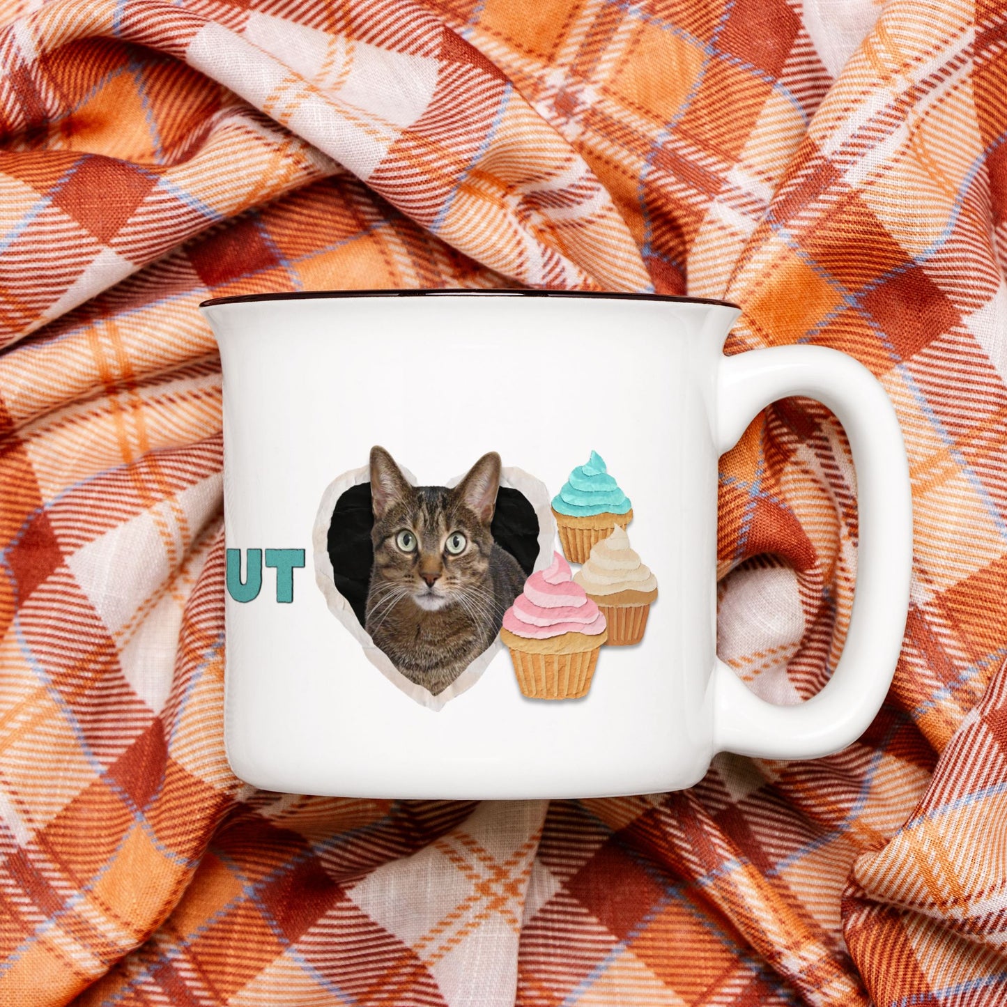 Torn Paper Heart Custom Camp Mug