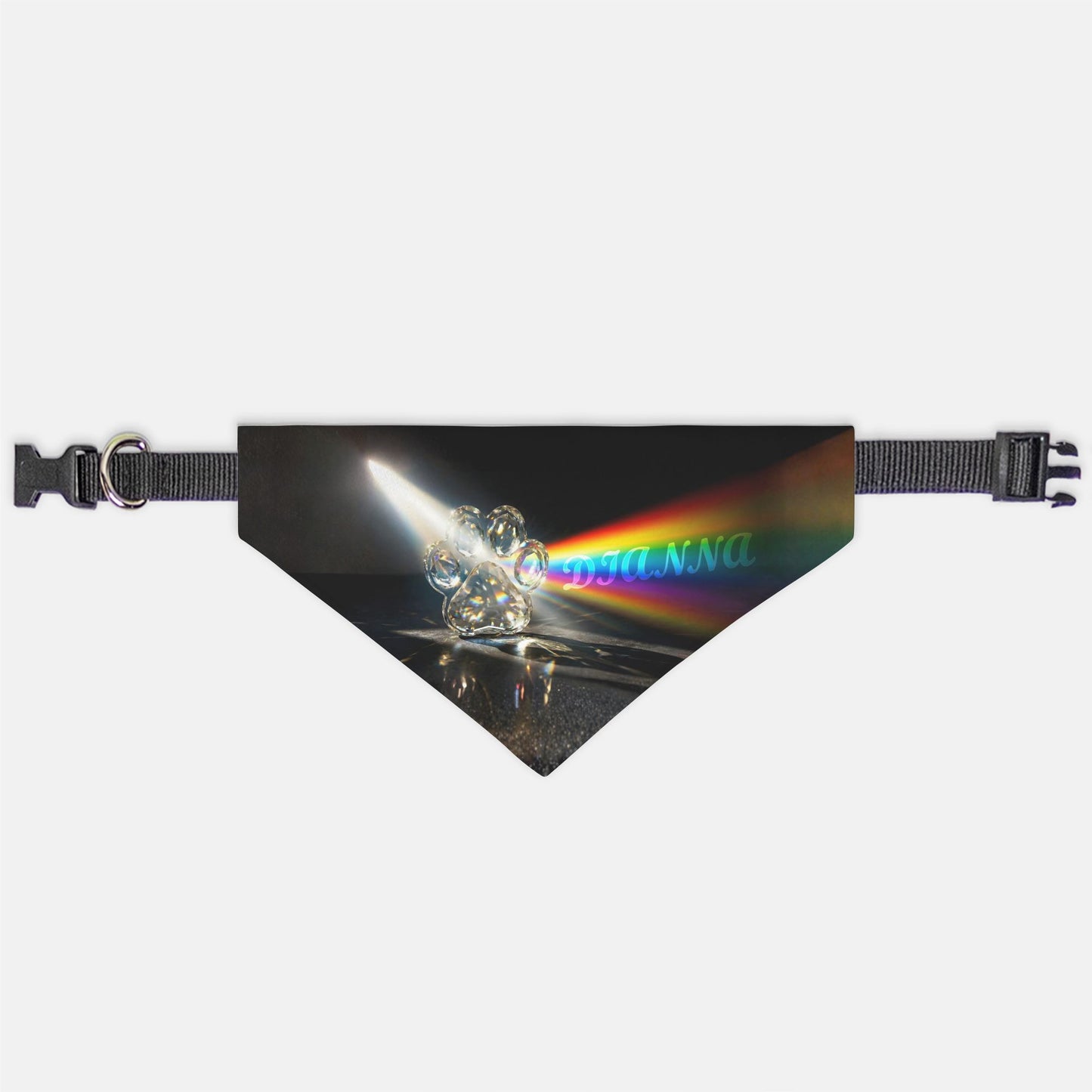 Crystal Prism Custom Paw Print Bandana Collar