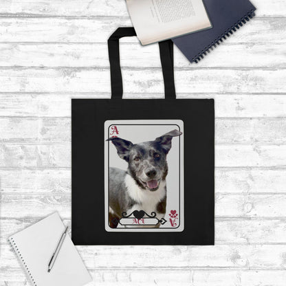 Ace of Paws Playing Card Custom Lightweight Canvas Tote Bag
