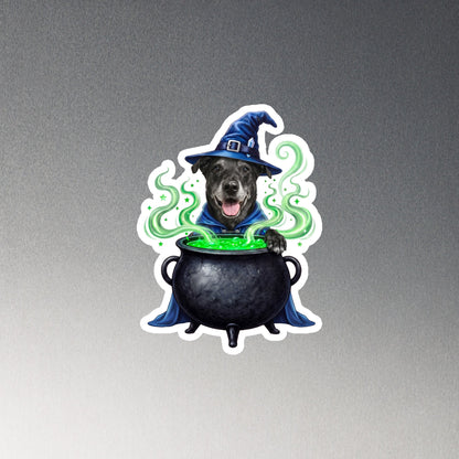 Rebel Witch 6-inch die-cut magnet sample mockup