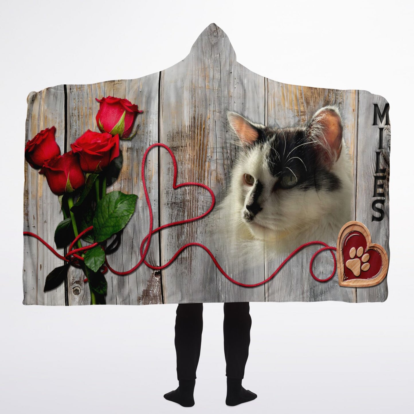 Rustic Love Custom Pet Photo Hooded Blanket