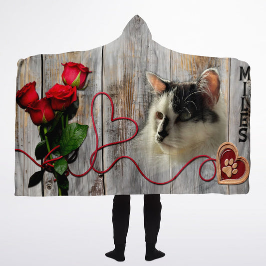 Rustic Love Custom Pet Photo Hooded Blanket
