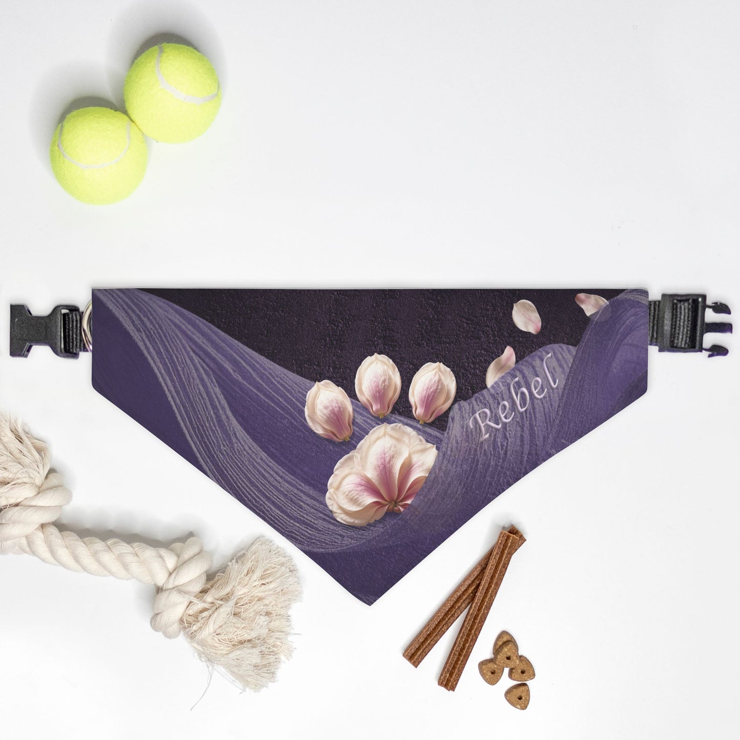 Magnolia Silk Drift Custom Paw Print Bandana Collar