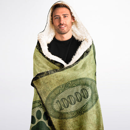 10,000 Dollar Bill Custom Pet Photo Hooded Blanket
