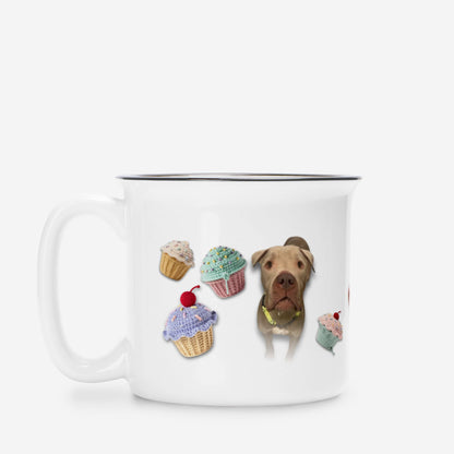 Crochet Cupcakes and Ribbon Custom Camp Mug