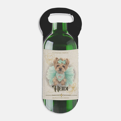 Signature Wine Label Portrait Custom Neoprene Bottle Tote Bag