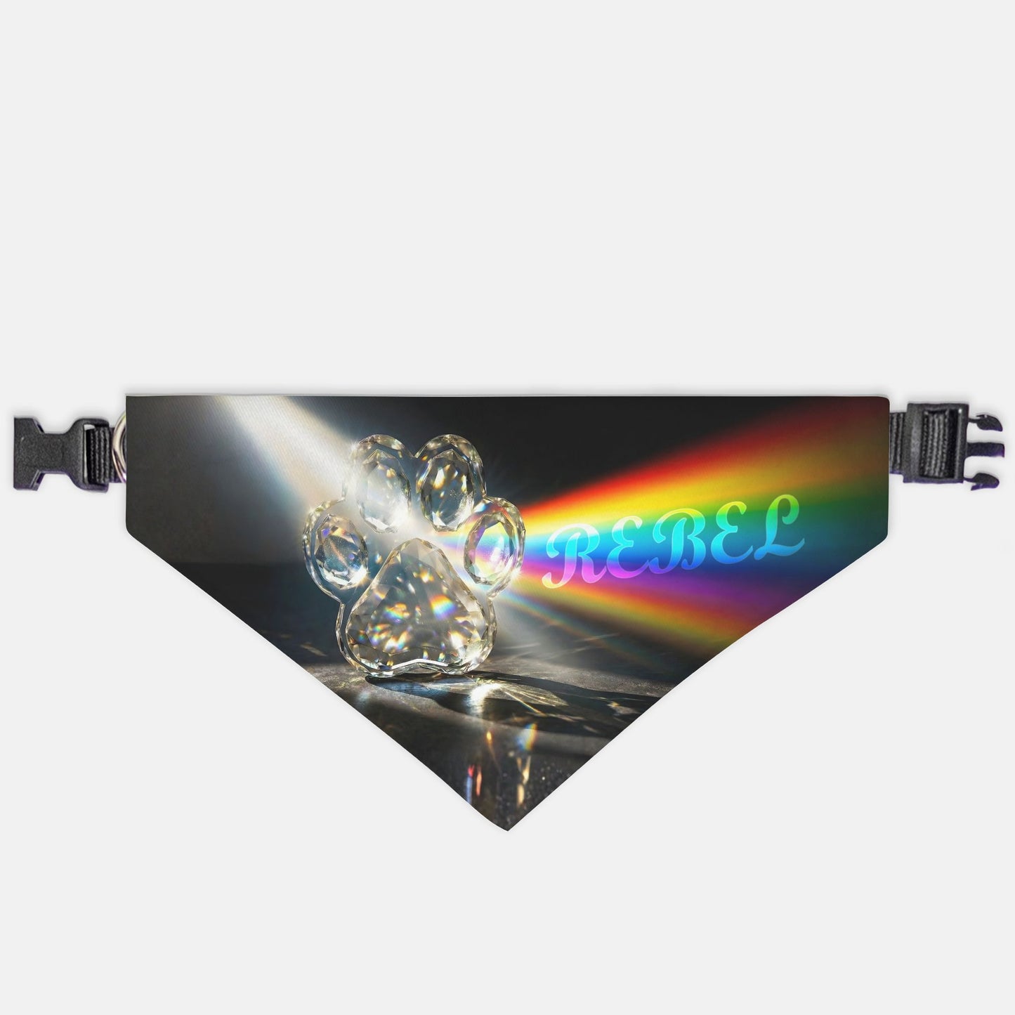 Crystal Prism Custom Paw Print Bandana Collar