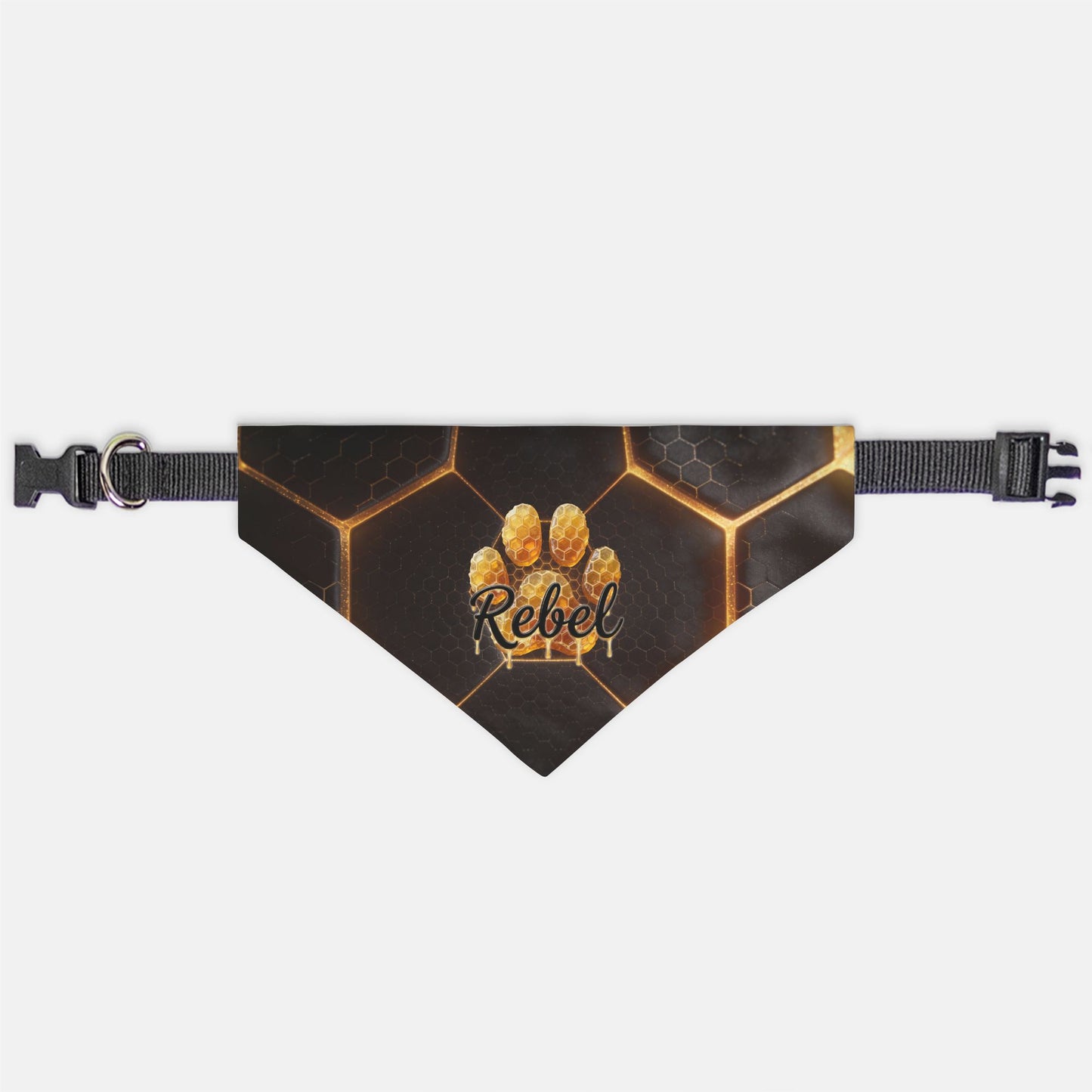 Honeycomb Glow Paw Print Custom Bandana