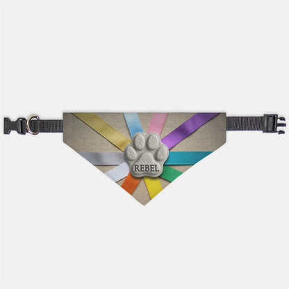 Unity Ribbons Custom Paw Print Bandana Collar