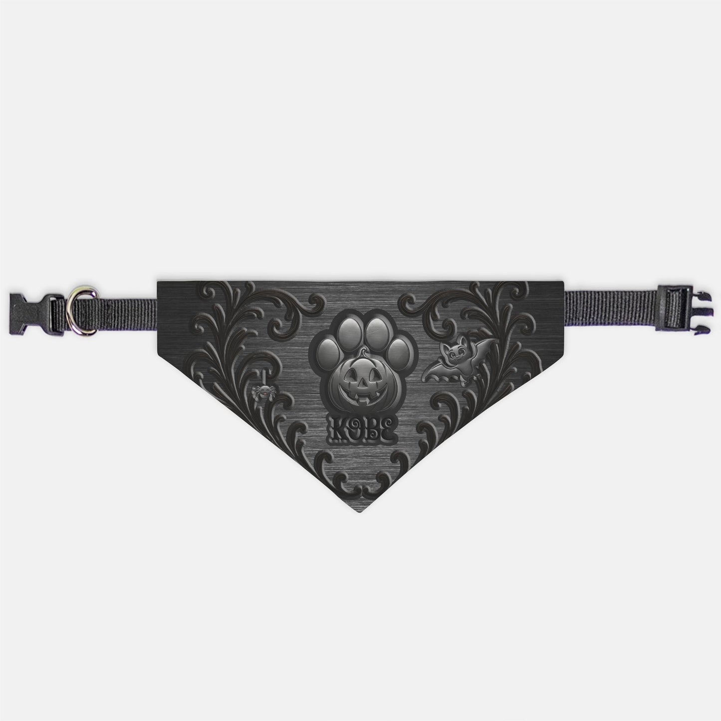 Midnight Mischief Custom Paw Print Bandana Collar
