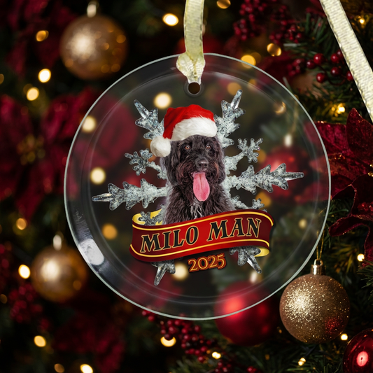 Snowflake 2025 Ornament - Clear Glass (Round)