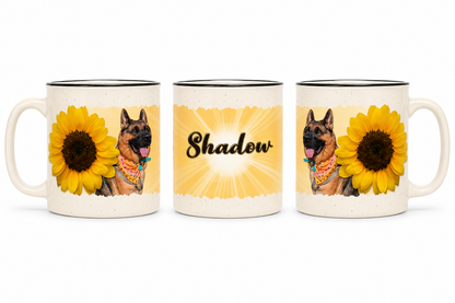 Sunshine Sunflower Peek Custom Camp Mug