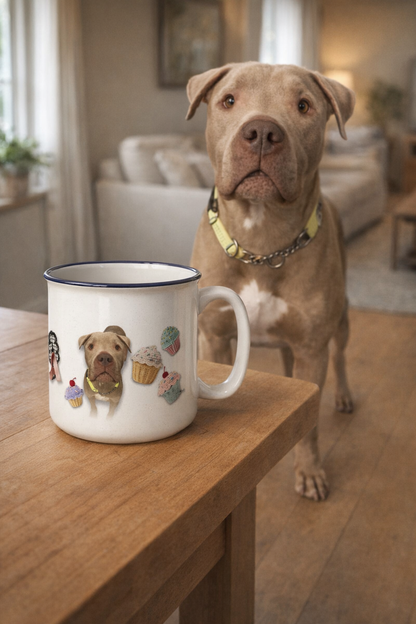 Crochet Cupcakes and Ribbon Custom Camp Mug
