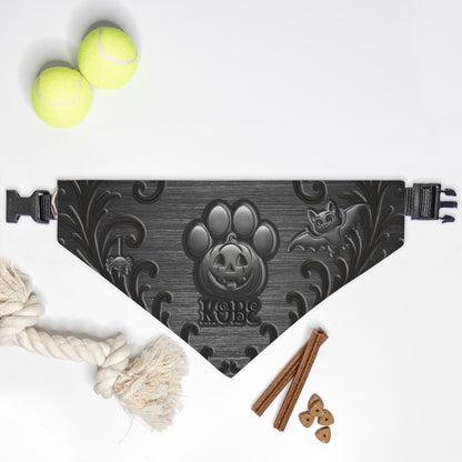 Midnight Mischief Custom Paw Print Bandana Collar