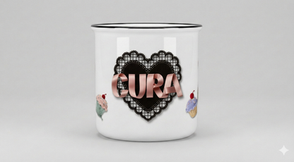 Crochet Cupcakes and Ribbon Custom Camp Mug