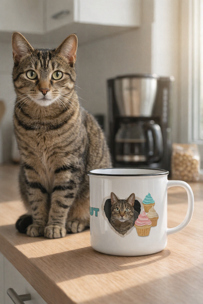 Torn Paper Heart Custom Camp Mug