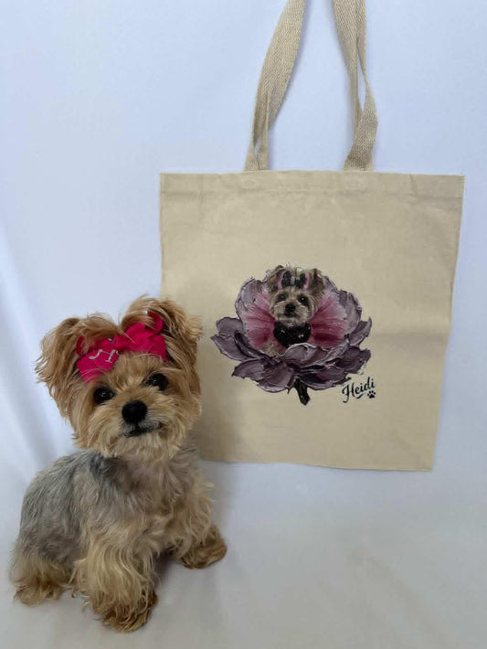 Palette Knife Floral Custom Heavy Canvas Tote Bag