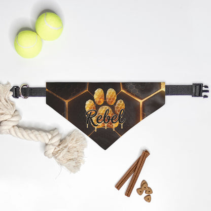 Honeycomb Glow Paw Print Custom Bandana